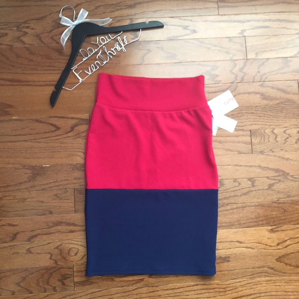 NWT LuLaRoe Small Cassie Colorblock Skirt
